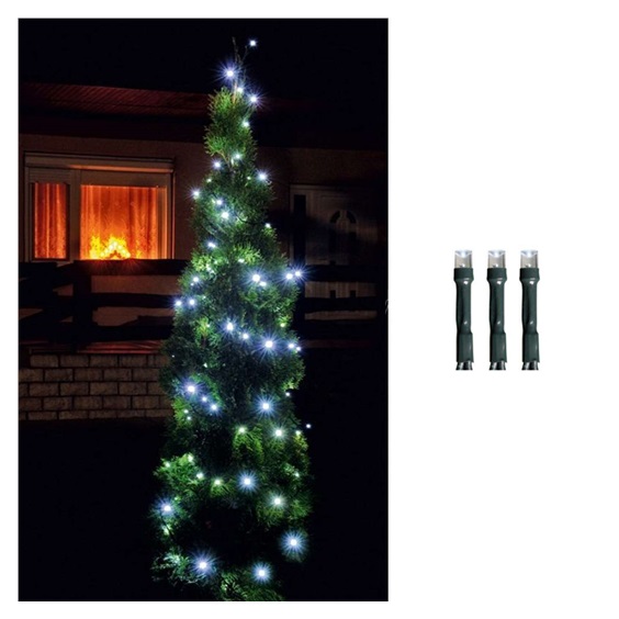 Řetěz svítící 7m, 100 bílá studená LED, 8pr.,  venkovní použití