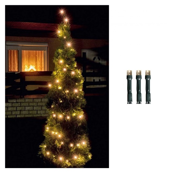 Řetěz svítící 7m, 100 bílá teplá LED, 8pr.,  venkovní použití
