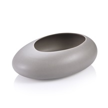 Oválný nízký květináč FANCY HOME Stones, šedá