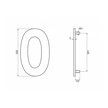Číslice "2" fasádní 150mm NEREZ