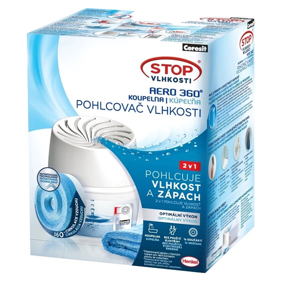 Pohlcovač vlhkosti Ceresit AERO do koupelny /přístroj/ 450g