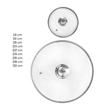 Poklice skleněná pr. 16 cm nerez úchyt