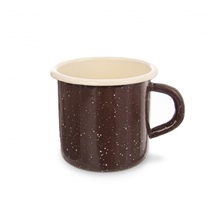 Hrnek smalt BROWN 8 cm
