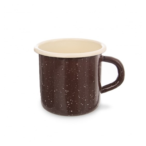 Hrnek smalt BROWN 8 cm