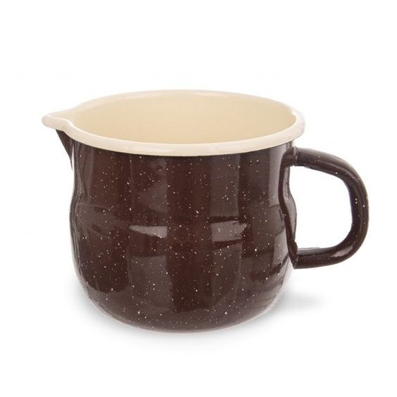 Hrnek smalt BROWN Belly 12 cm