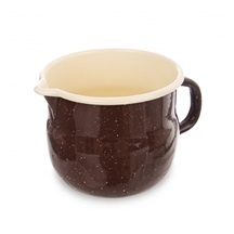 Hrnek smalt BROWN Belly 12 cm