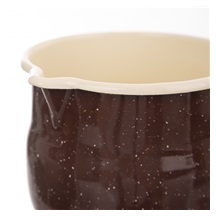 Hrnek smalt BROWN Belly 12 cm
