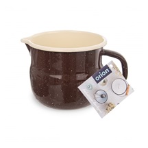 Hrnek smalt BROWN Belly 12 cm