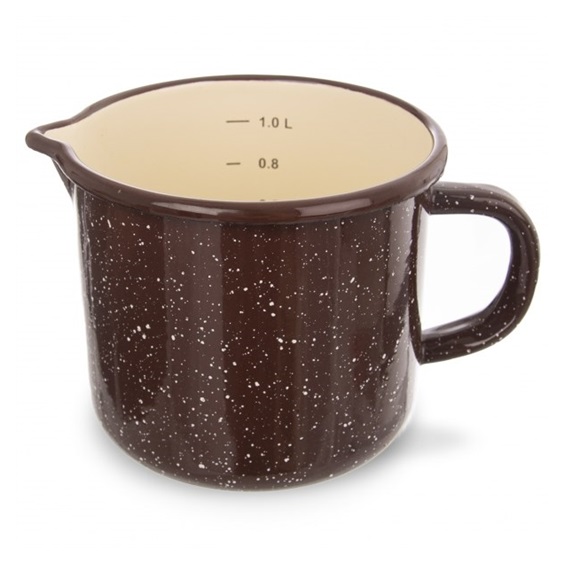Hrnek smalt BROWN 12 cm výlevka