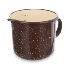Hrnek smalt BROWN 12 cm výlevka