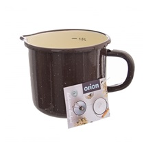 Hrnek smalt BROWN 12 cm výlevka