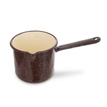 Hrnek smalt BROWN 12 cm rukojeť