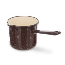 Hrnek smalt BROWN 12 cm rukojeť