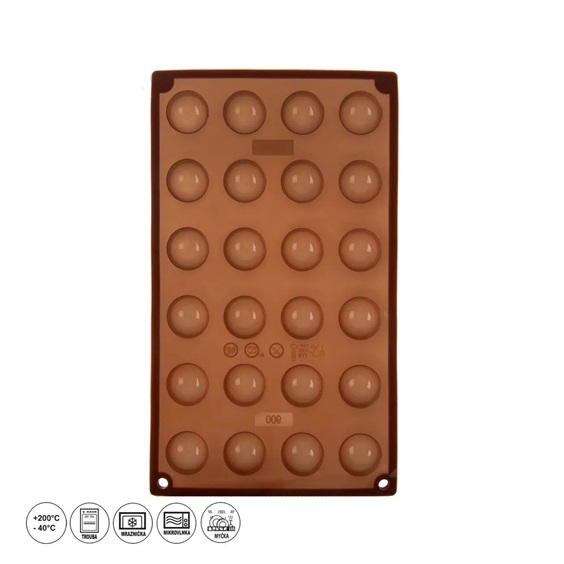 Forma silikon polokoule 24 hnědá