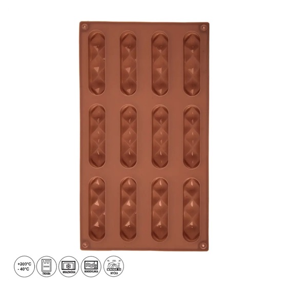 Forma silikon tyčinky 12 hnědá
