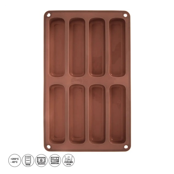 Forma silikon na cukrářské piškoty 8 hnědá