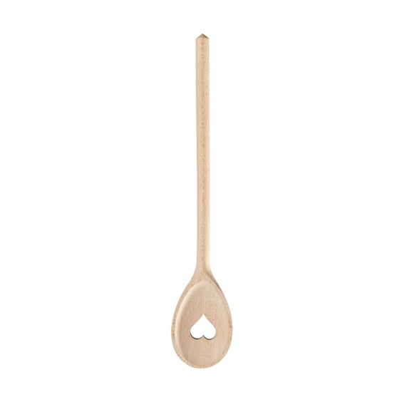 Vařečka dřevo oválná 30 cm SRDCE