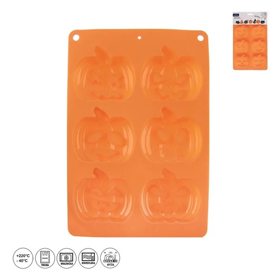 Forma silikon Halloween dýně mix 6 oranžová