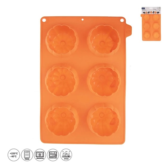 Forma silikon Halloween dýně 3D mix 6 oranžová