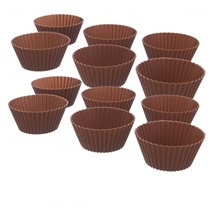 Formička silikon košíček Muffiny 12 ks hnědá