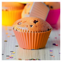 Formička silikon košíček Muffiny 12 ks oranžová