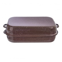 Pekáč smalt BROWN 39x23x13 cm víko