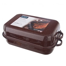 Pekáč smalt BROWN 39x23x13 cm víko