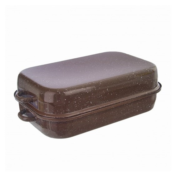 Pekáč smalt BROWN 42,5x25x13 cm víko