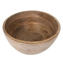 Mísa dřevo MANGO bílý dekor pr. 24 cm
