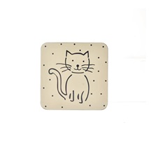 Podložka korek kočka bílá 6 ks 10x10 cm