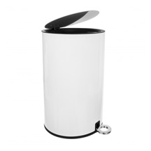 Koš odp. kov/UH s pedálem WHITE 6 l