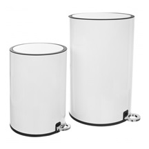 Koš odp. kov/UH s pedálem WHITE 6 l