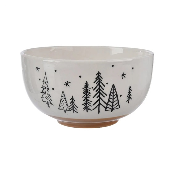 Miska dolomit strom vánoční bílý/béžový pr. 14 cm