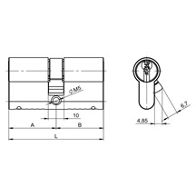 Vložka FAB 3.00/BDNs 30+70 5klíčů  TB3 Nikl matný
