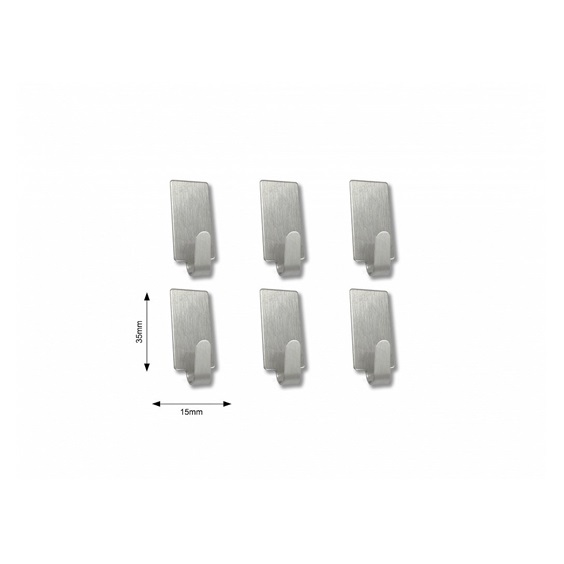 Věšák samolepící nerez 15x35mm bal. 6ks ESO