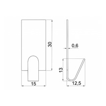 Věšák samolepící nerez 15x35mm bal. 6ks ESO