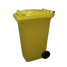 Popelnice plastová 240l žlutá s kolečky 0005-4