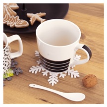 Podtácek polyester VLOČKA pr. 13,5 cm bílá 6 ks