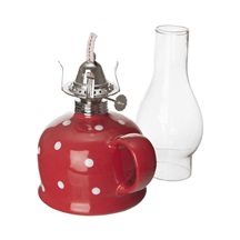 Lampa petrolejová keramika/sklo/kov TEČKA