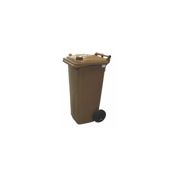 Popelnice plastová 120l hnědá s kolečky 0004-5