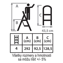 Schůdky Strend Pro LFD140 4 stup. ocelové