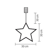 Hvězda LED do okna 30x30 cm