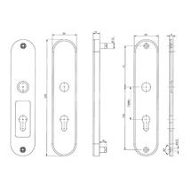 Kování bezpečnostní BK301/90 klika+klika F1   TB3
