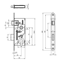 Zámek zadlabací YALE 5160/20 P-L N 1/2   60/70 FAB  bílý ZN