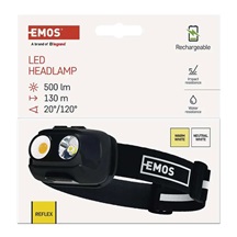 Čelovka LED nabíjecí, COB LED + LED