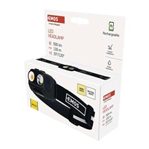 Čelovka LED nabíjecí, COB LED + LED