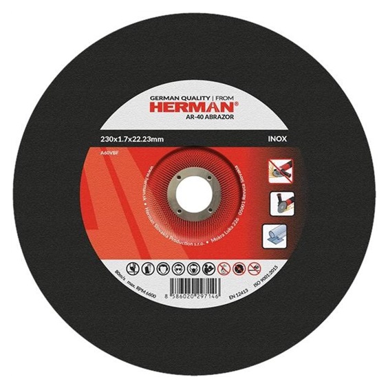Kotouč řezný 230x1,7x22,2 na nerez  AR-40 ABRAZOR TYP 42 bal.25ks