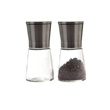 Mlýnek sklo/nerez+bambus. podnos v. 13,6 cm 2 ks
