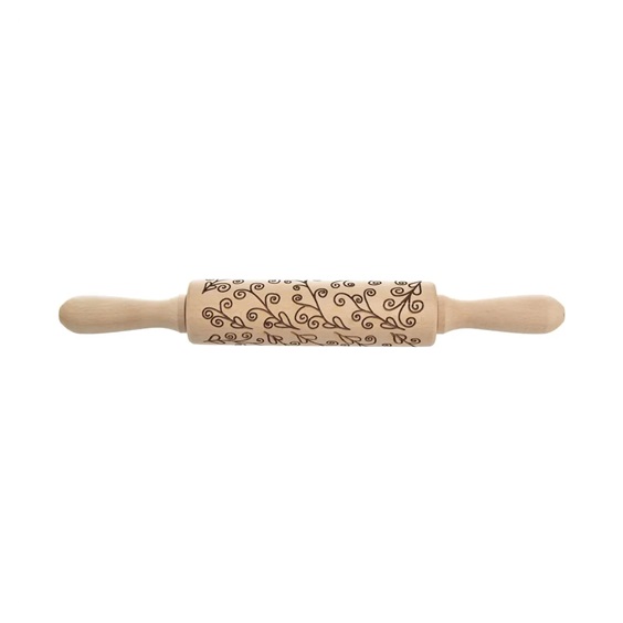 Váleček dřevo Dekor d. 16/33 cm stonky
