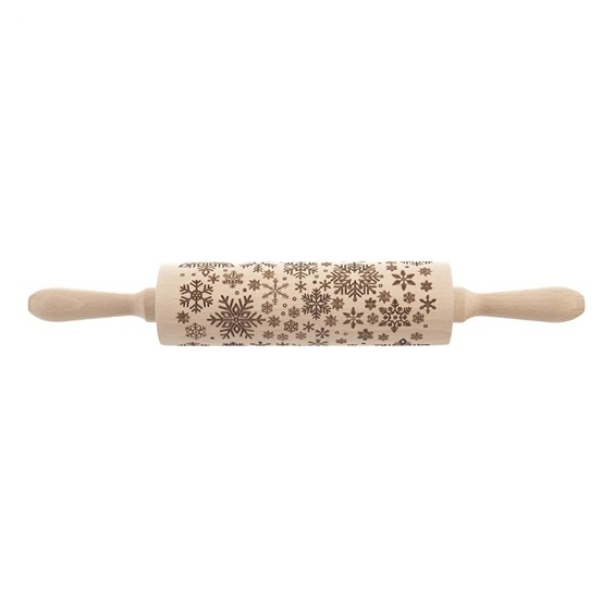 Váleček dřevo Dekor d. 20/38 cm VLOČKA puntík